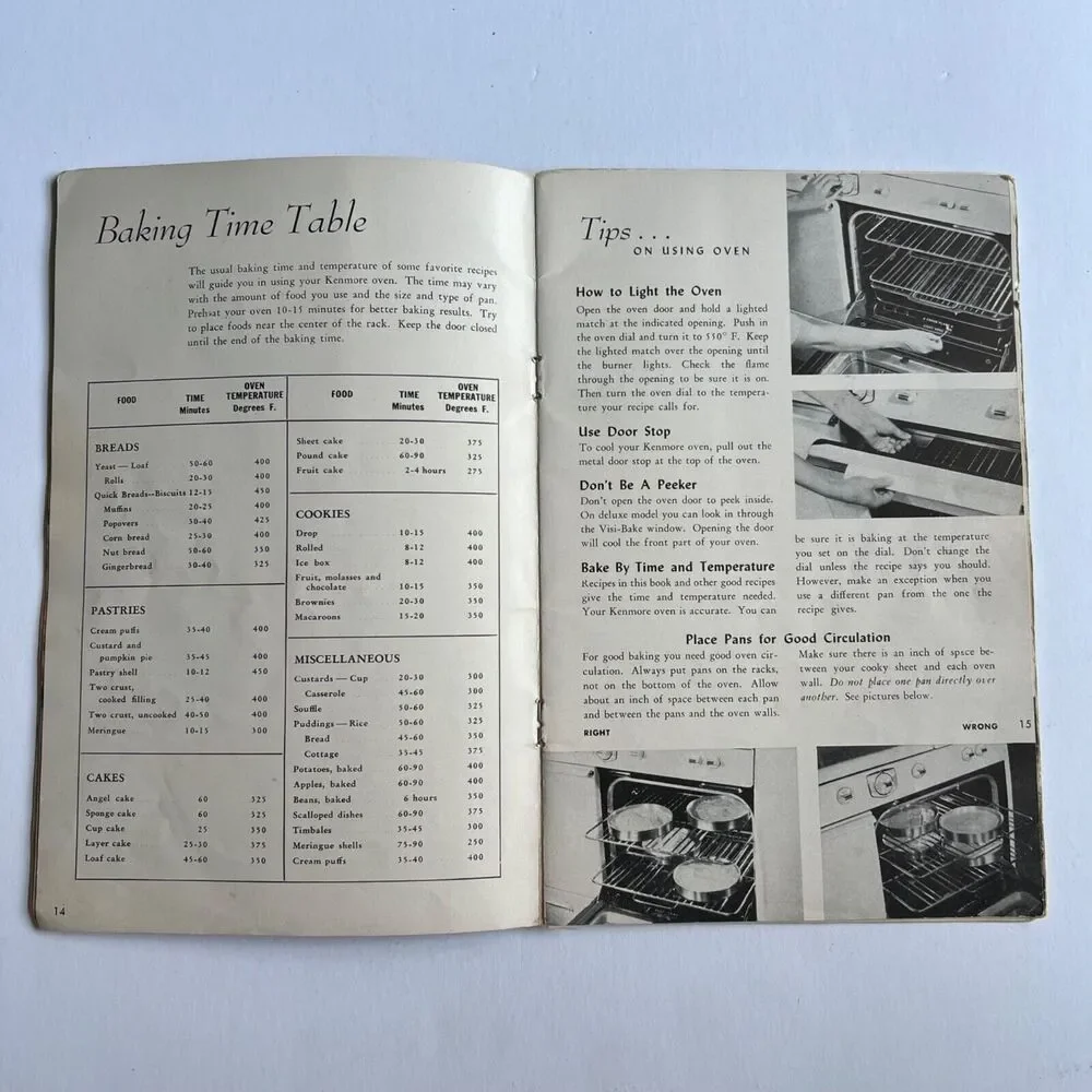Vintage 1949 Cookbook Gas Cookery with your Kenmore Paperback